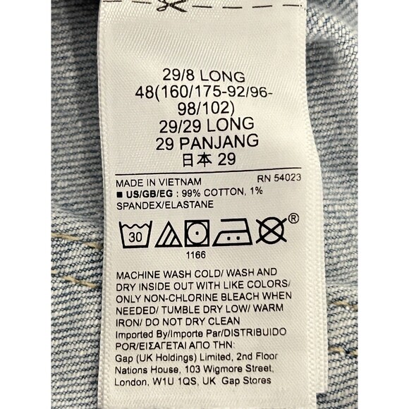 Gap High Rise Mom Jeans Tapered Light Indigo Size 29/8 Long 90s 80s - Picture 6 of 8